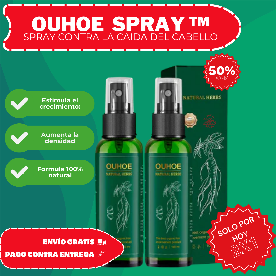 OUHOE | Spray Para El Crecimiento Natural del Cabello 100% Efectivo